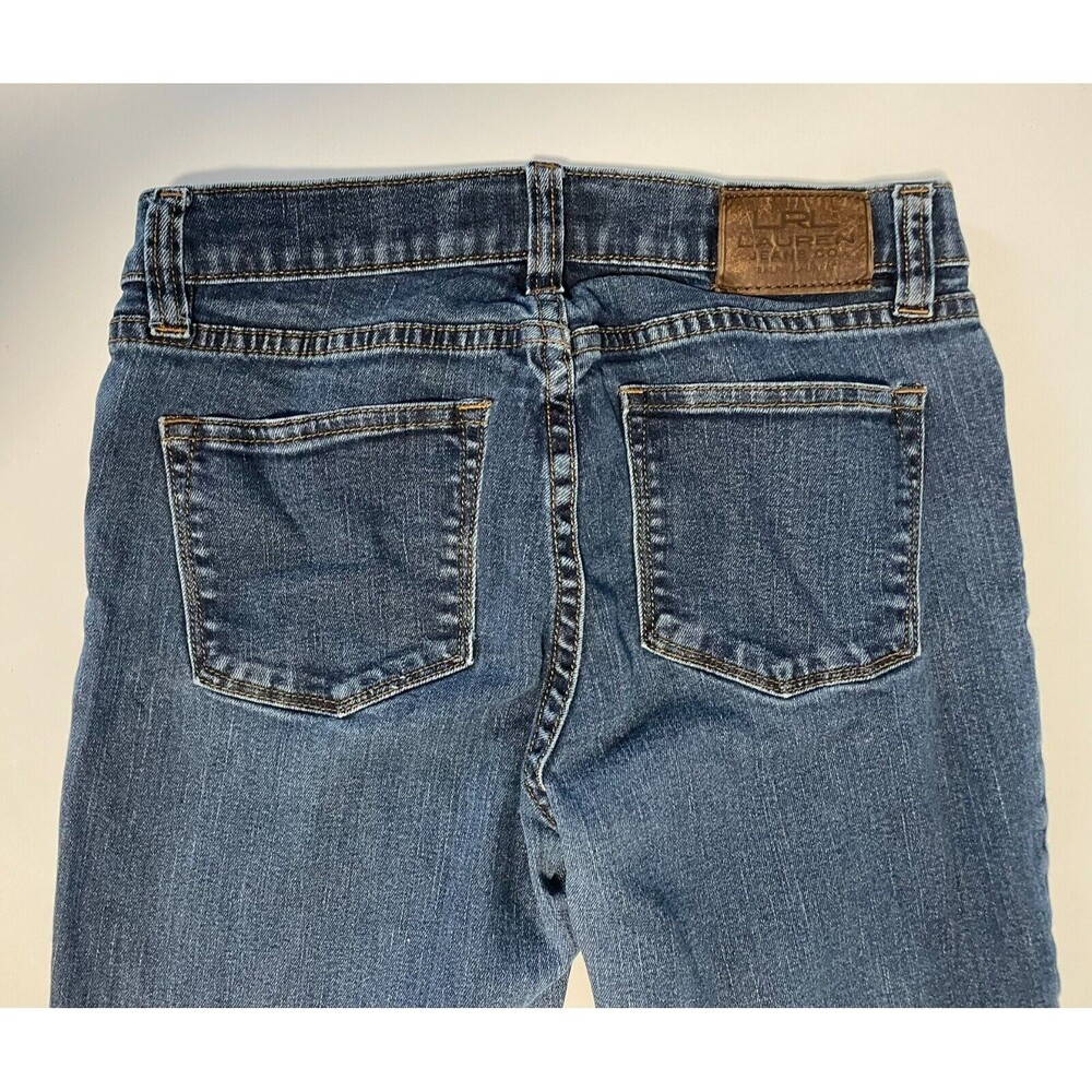 Lauren Jeans Co Ralph Lauren Bootcut Jeans Blue Denim Frayed Hem Women's Size 2 - Picture 2 of 10